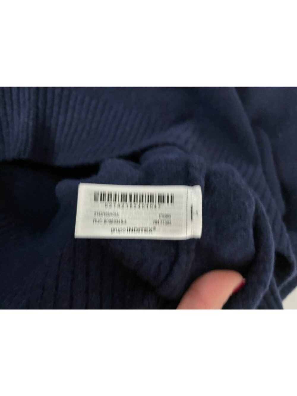Zara Womens Sweater Large Knitwear Navy Blue Long Sleeve Pullover 2142/162 NWT - Picture 8 of 14